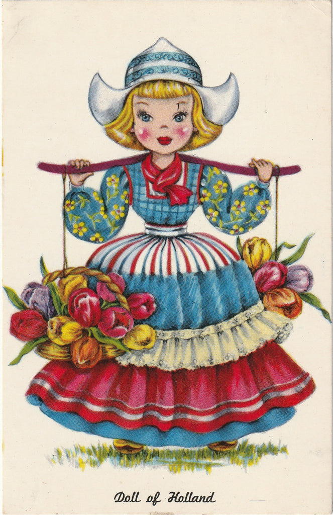 Doll of Holland - Dolls of Many Lands - Tichnor Gloss Postcard, c. 1950s