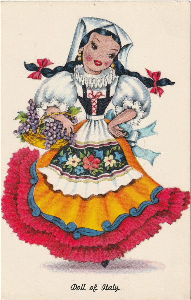 Doll of Italy - Dolls of Many Lands - Postcard, c. 1950s