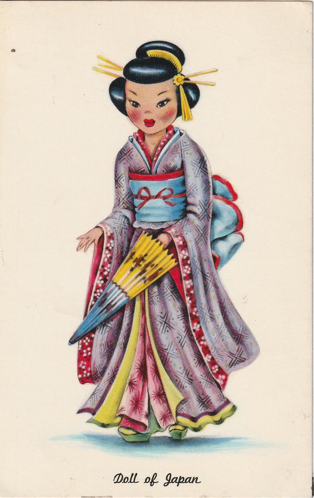 Doll of Japan - Dolls of Many Lands - Postcard, c. 1950s