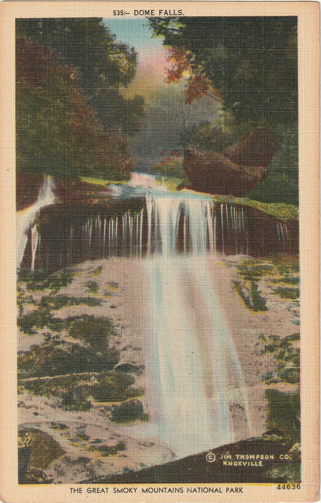 Dome Falls - Great Smoky Mountains National Park, NC - Postcard, c. 1940s