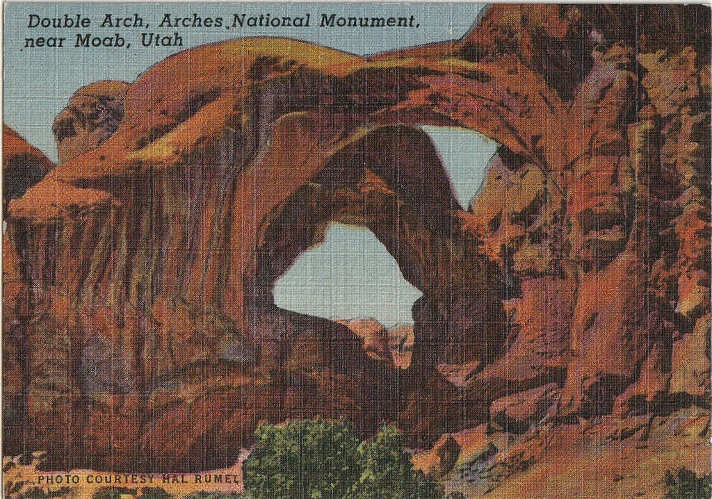 Double Arch - Arches National Monument - Moab, Utah - Mini Postcard, c. 1930s