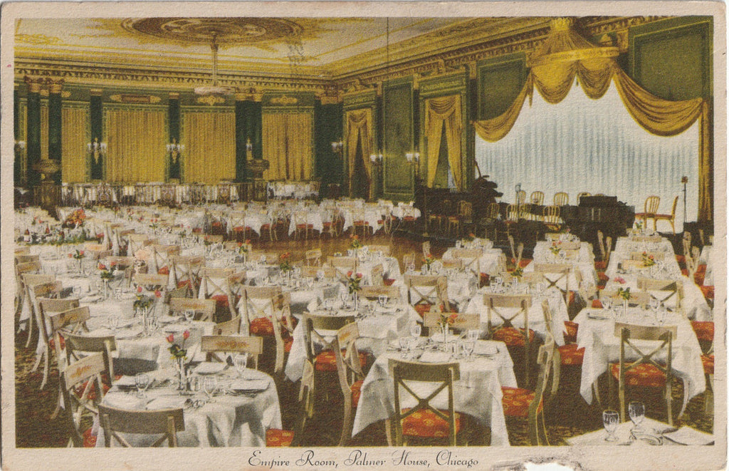 Victorian & Empire Rooms - Palmer House - Chicago, IL - SET of 2 - Postcards, c. 1940s