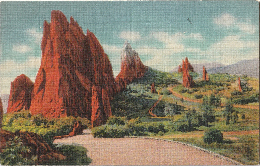 Garden of the Gods - Pikes Peak Region - Colorado Springs, CO - Postcard, c. 1940s