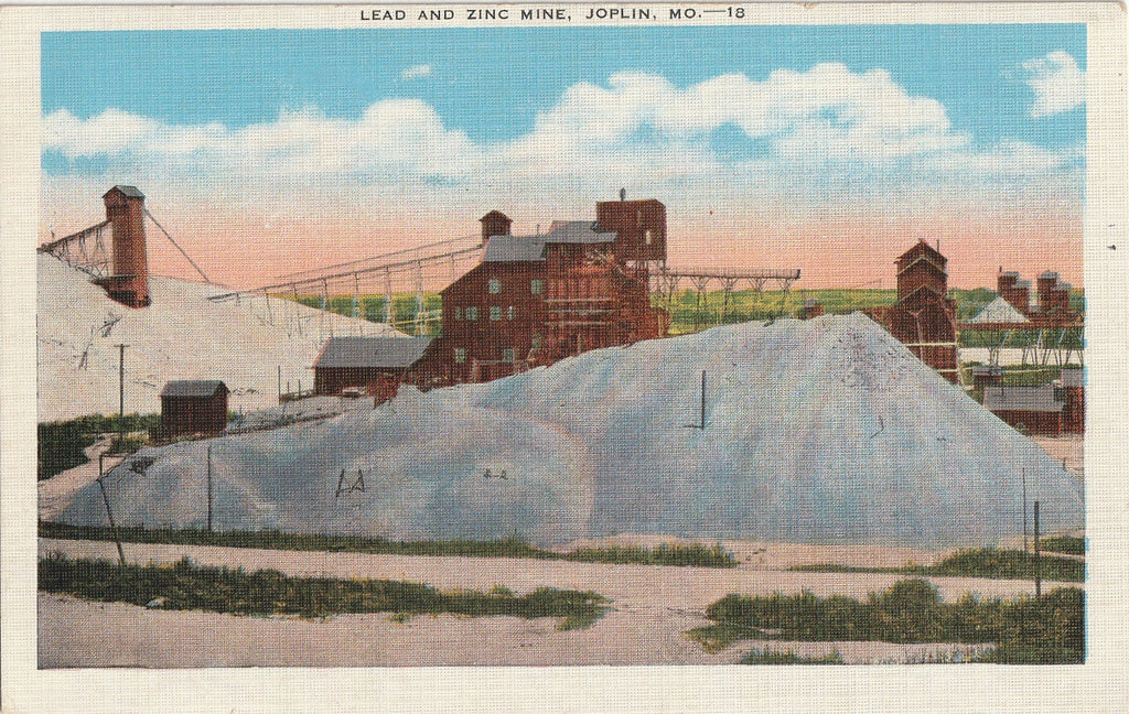 Giant Ore Pile - Lead and Zinc Mine - Joplin, MO - SET of 2 - Postcards, c. 1930s