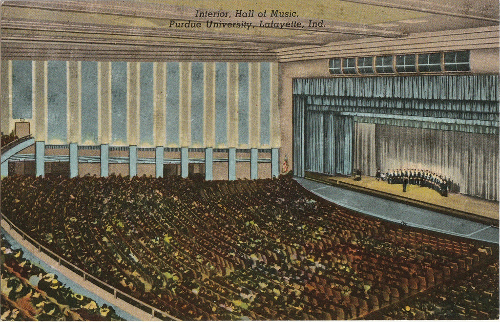Hall of Music Interior - Purdue University - Lafayette, IN - Postcard, c. 1950s