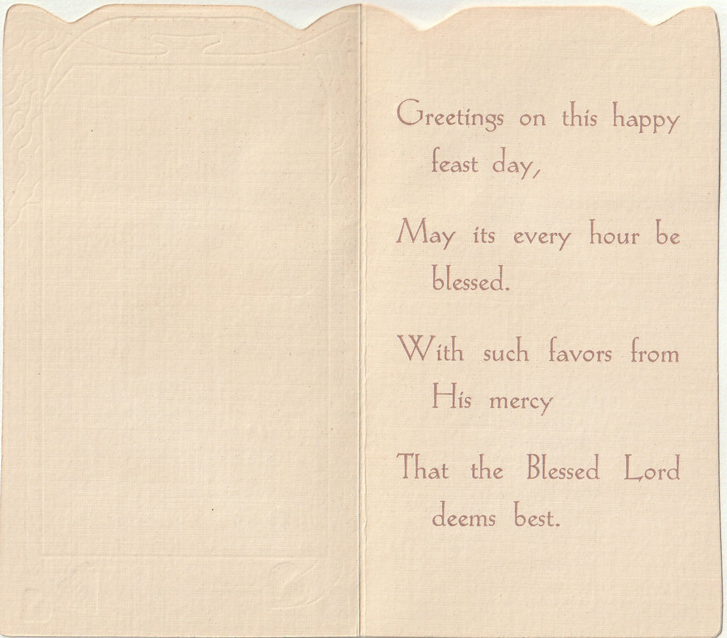 Happy Feast Day - Virgin Mary - Greeting Card, c. 1930s