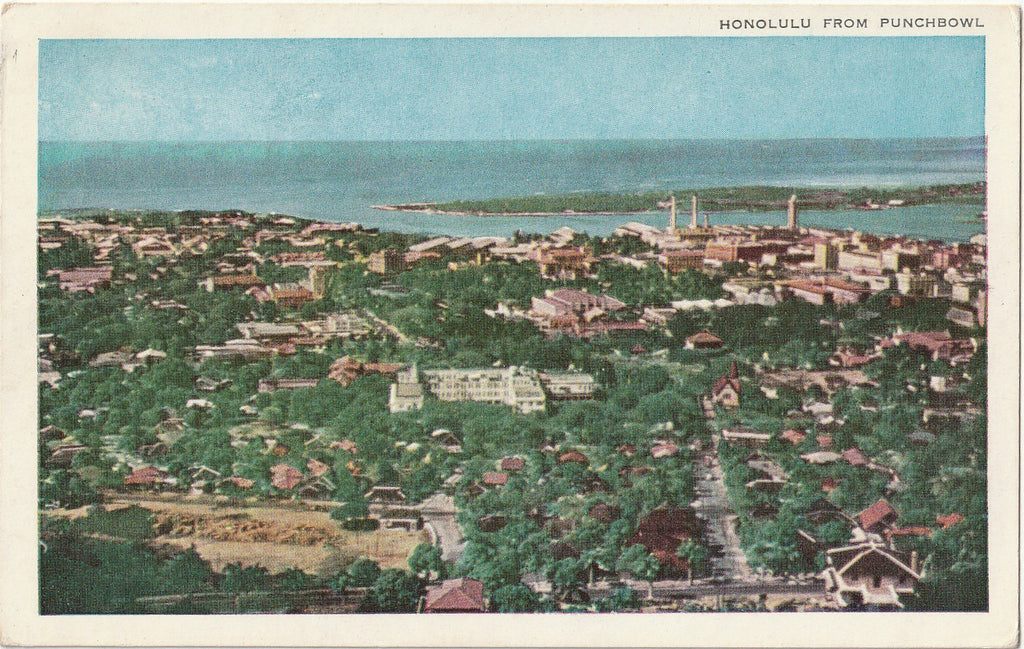 Honolulu From Punchbowl, Hawaii - Postcard, c. 1950s