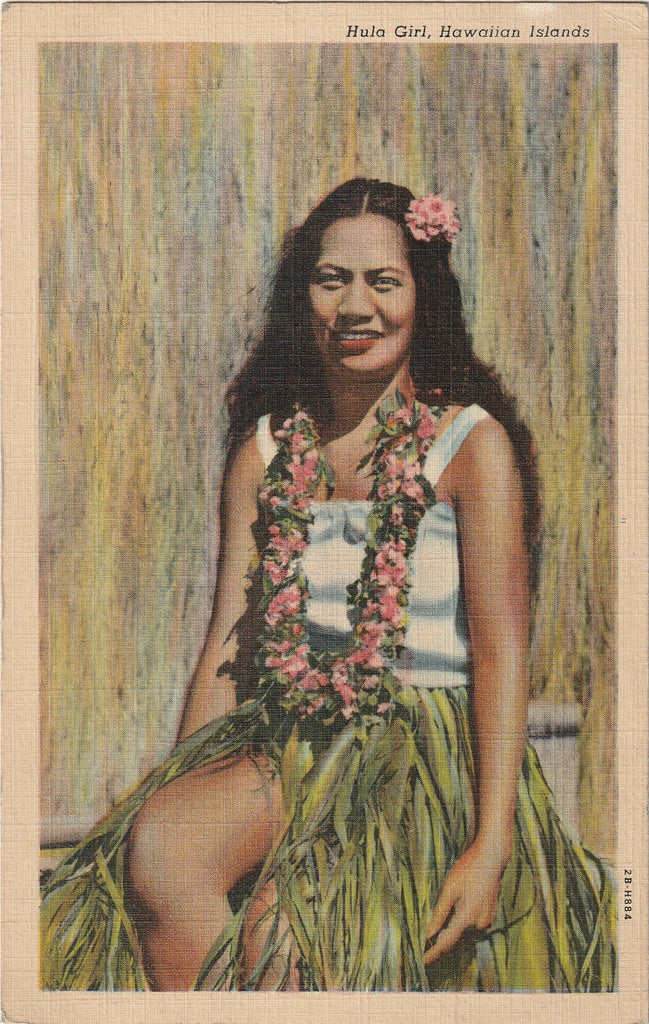 Hula Girl - Hawaiian Islands - Hawaii Postcard, c. 1950s