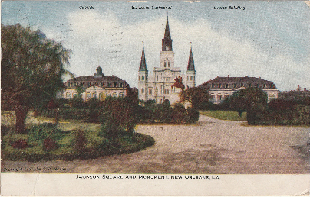 Jackson Square and Monument - New Orleans, LA - Postcard, c. 1900s