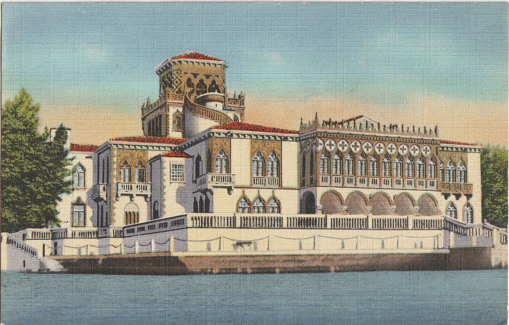 John Ringling Mansion - Sarasota, Florida - Postcard, c. 1940s