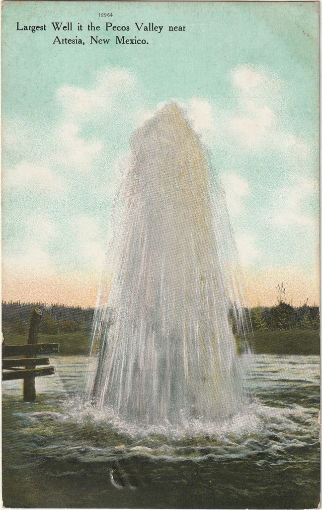 Largest Well in the Pecos Valley - Artesia, New Mexico - Postcard, c. 1910s