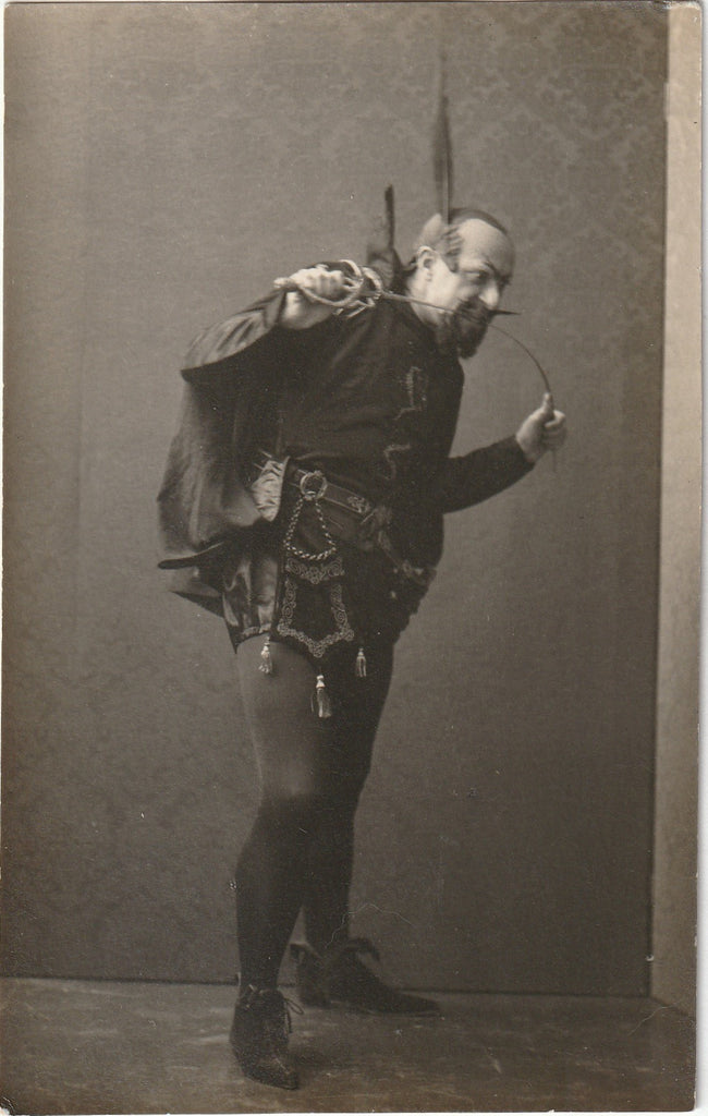 Leslie Brigham Luigi Lanfranche  as Mephisto in Faust - Devil Costume - Milano, Italy - RPPC, c. 1900s