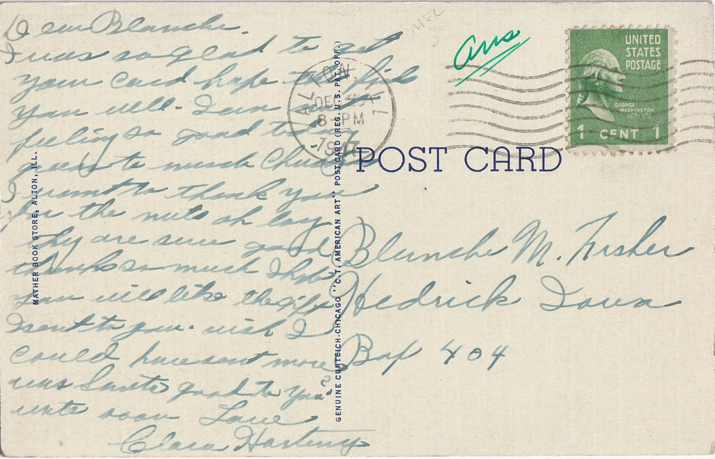 Marquette High School - Alton, IL - Postcard, c. 1940s