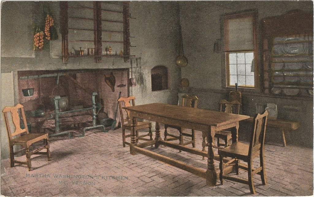Martha Washington's Kitchen - Mount Vernon - Mt. Vernon, VA - Postcard, c. 1900s