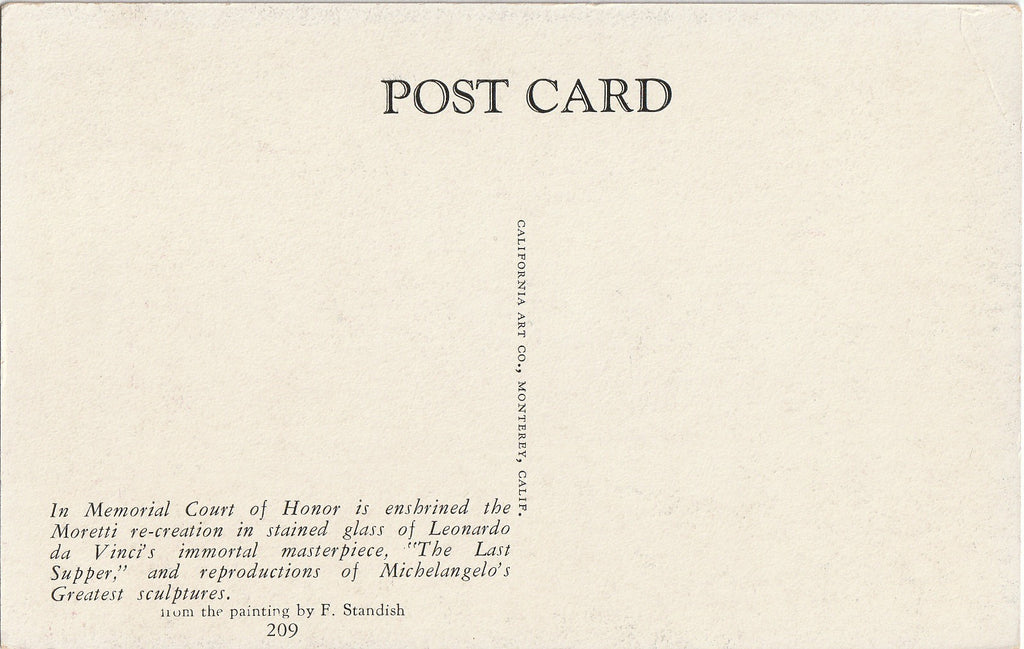 Memorial Court of Honor - Forest Lawn Memorial Park - Glendale, California - Postcard, c. 1930s