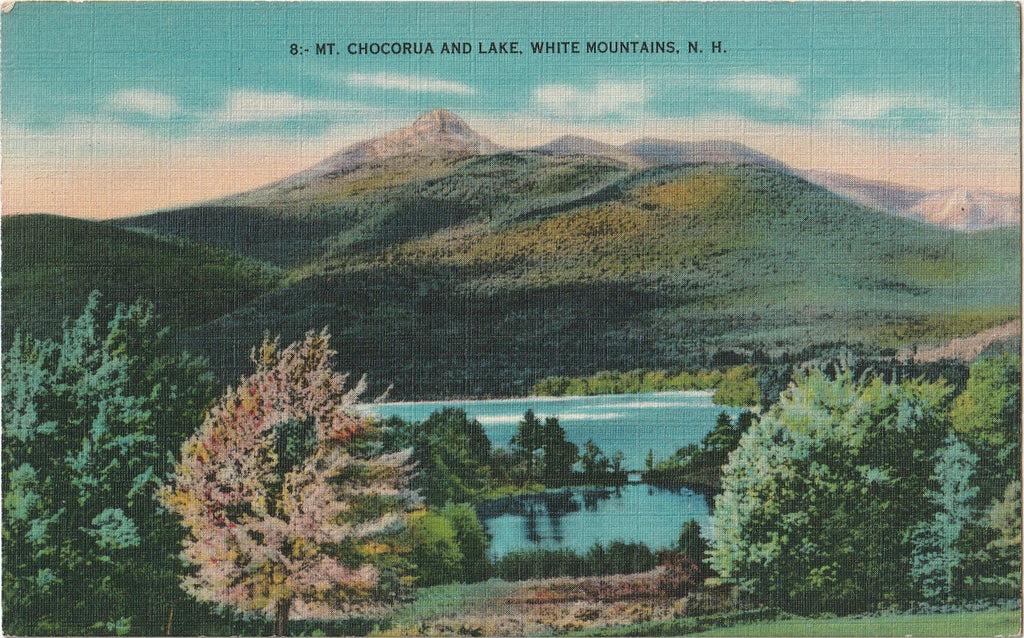 Mt. Chocorua and Lake - White Mountains, NH - Postcard, c. 1940s