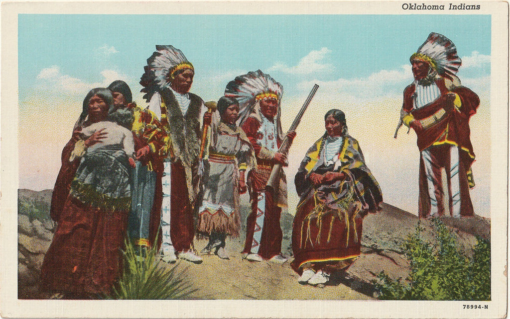 Oklahoma Indians - Postcard, c. 1940s