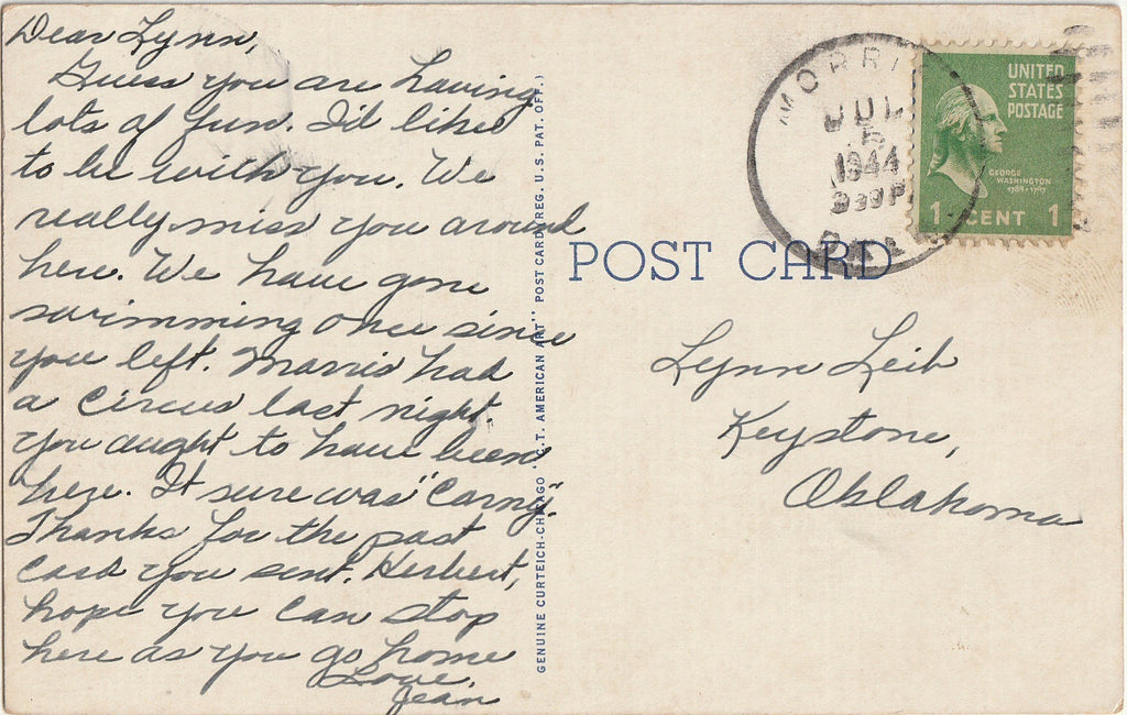 Okmulgee City Hospital - Okmulgee, Oklahoma - Postcard, c. 1940s
