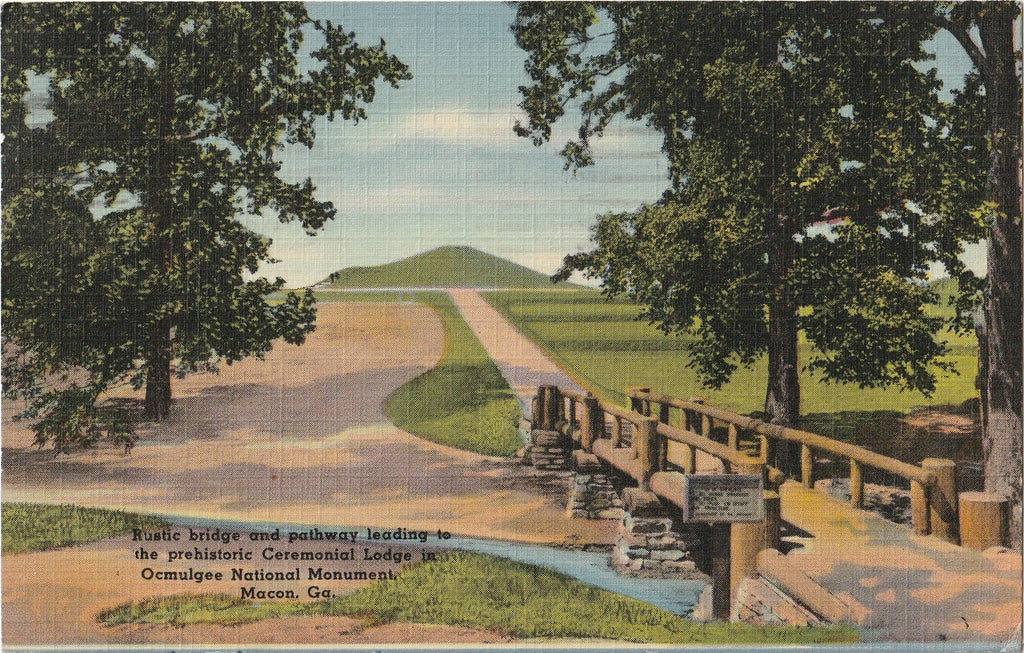 Prehistoric Ceremonial Lodge - Ocmulgee National Monument - Macon, GA - Postcard, c. 1940s