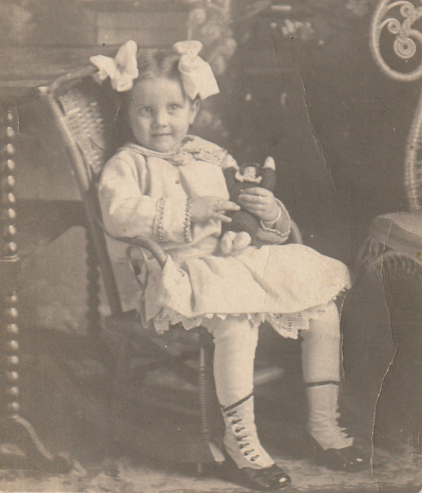 Ragdoll - Edwardian Girl with Doll - RPPC, c. 1910s