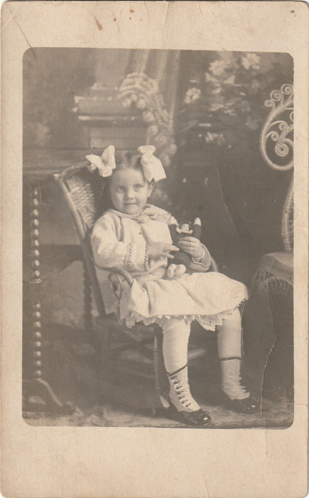 Ragdoll - Edwardian Girl with Doll - RPPC, c. 1910s