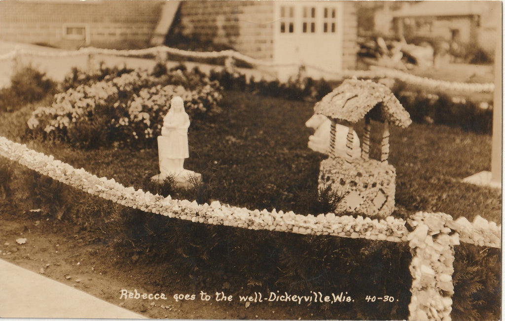 Rebecca Goes to the Well - Dickeyville, Wisconsin - RPPC, c. 1940s