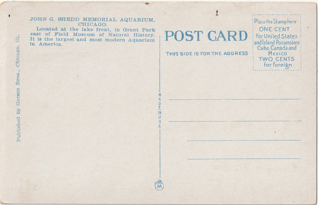 John G. Shedd Memorial Aquarium - 1933 World's Fair - Chicago, IL - Postcard, c. 1930s