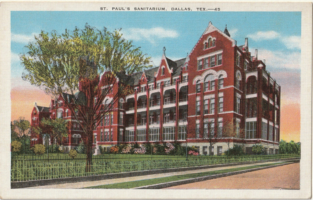 St. Paul's Sanitarium - Dallas, Texas - Postcard, c. 1940s