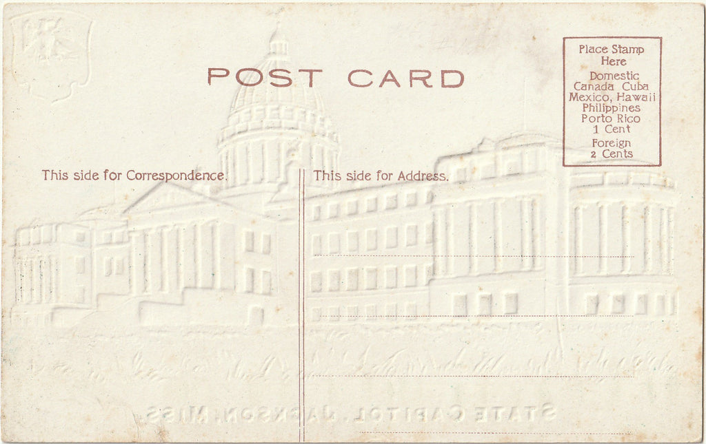 State Capitol Building - Jackson, Mississippi - Postcard, c. 1900s