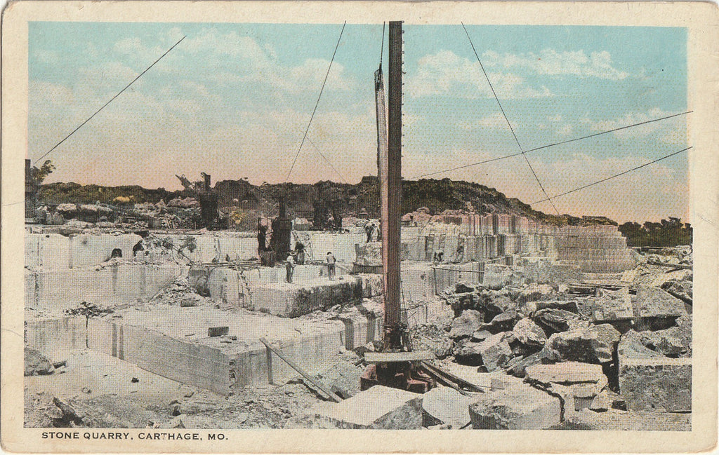Stone Quarry - Carthage, Missouri - Postcard, c. 1920s