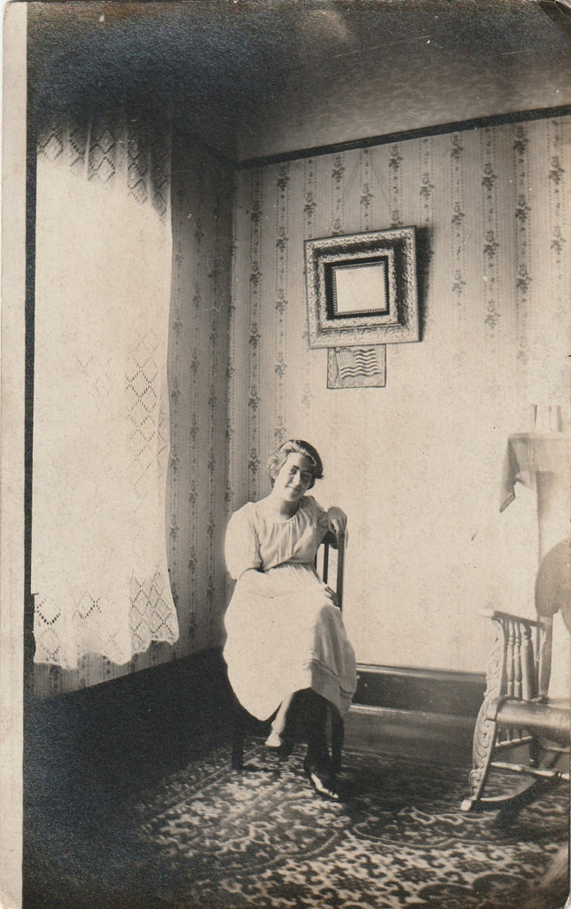 Sunny Corner - Edwardian Home Interior - RPPC, c. 1900s