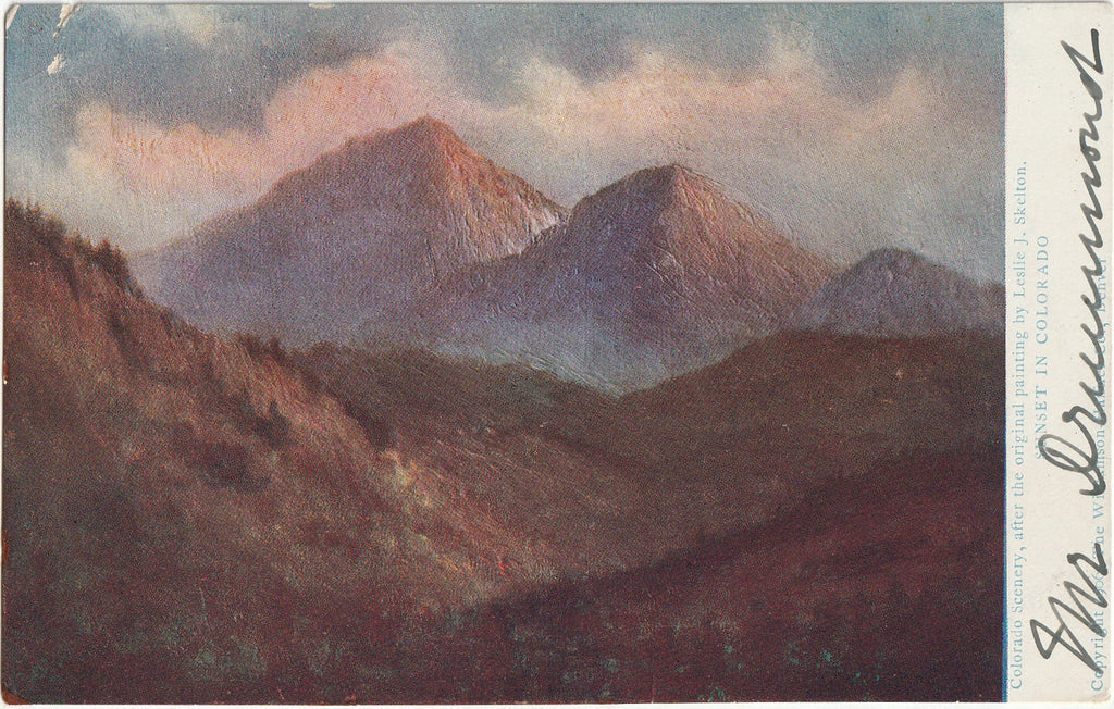 Sunset in Colorado - Leslie J. Skelton - Postcard, c. 1906