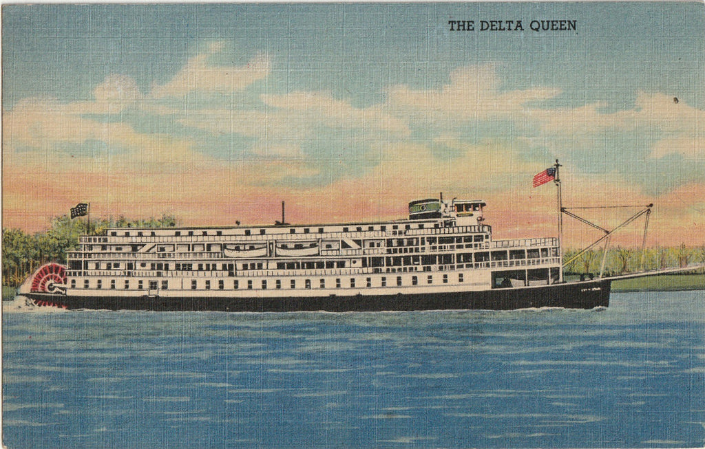 The Delta Queen - The Greene Line Passenger Steamer - Cincinnati, Ohio - Postcard, c. 1940s