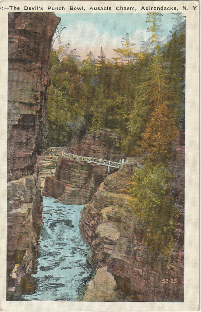 The Devil's Punchbowl - Ausable Chasm, NY - Adirondacks - Postcard, c. 1920s