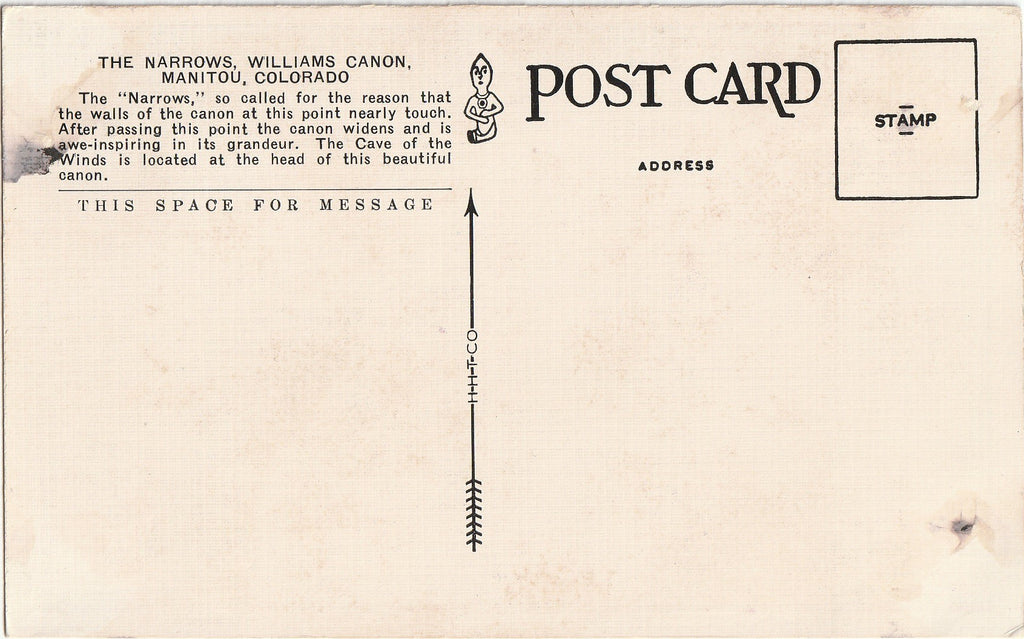 The Narrows - Williams Canyon - Manitou, Colorado - Postcard, c. 1910s