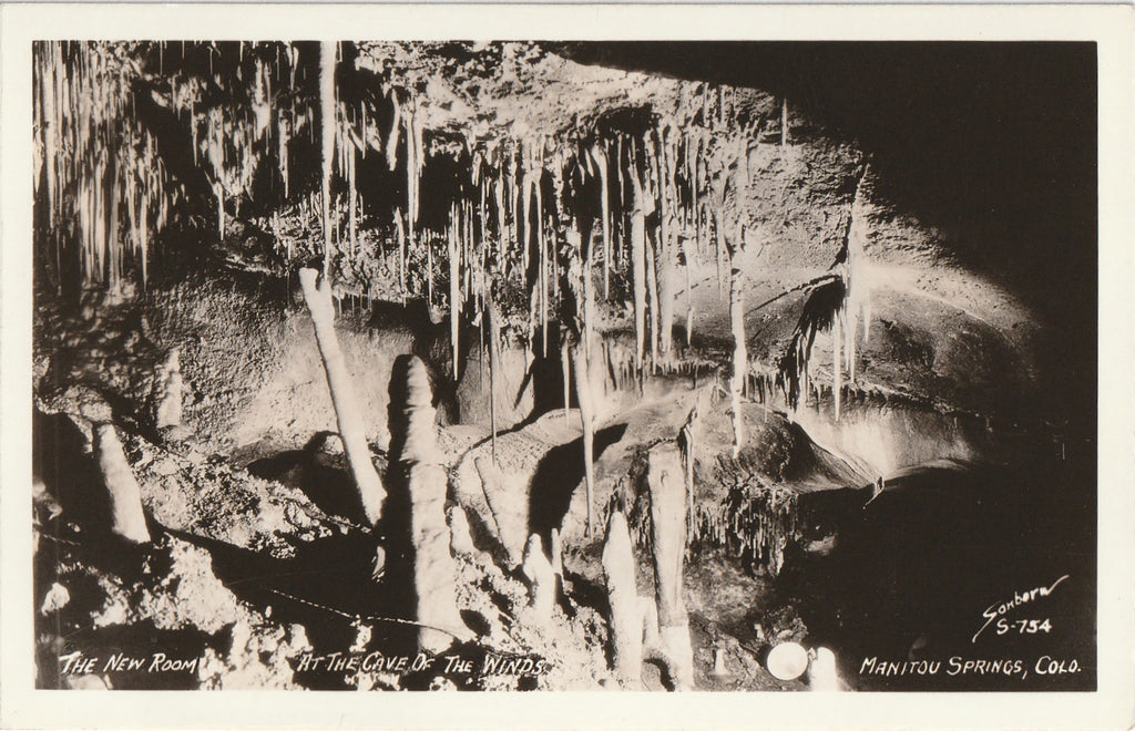 The New Room - Cave of the Winds - Manitou Springs, Colorado - RPPC, c. 1940s