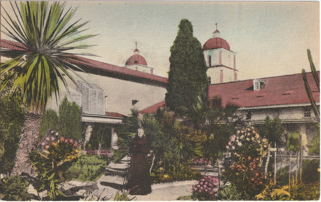 The Old Mission - Founded 1786 - Santa Barbara, CA - Postcard, c. 1930s