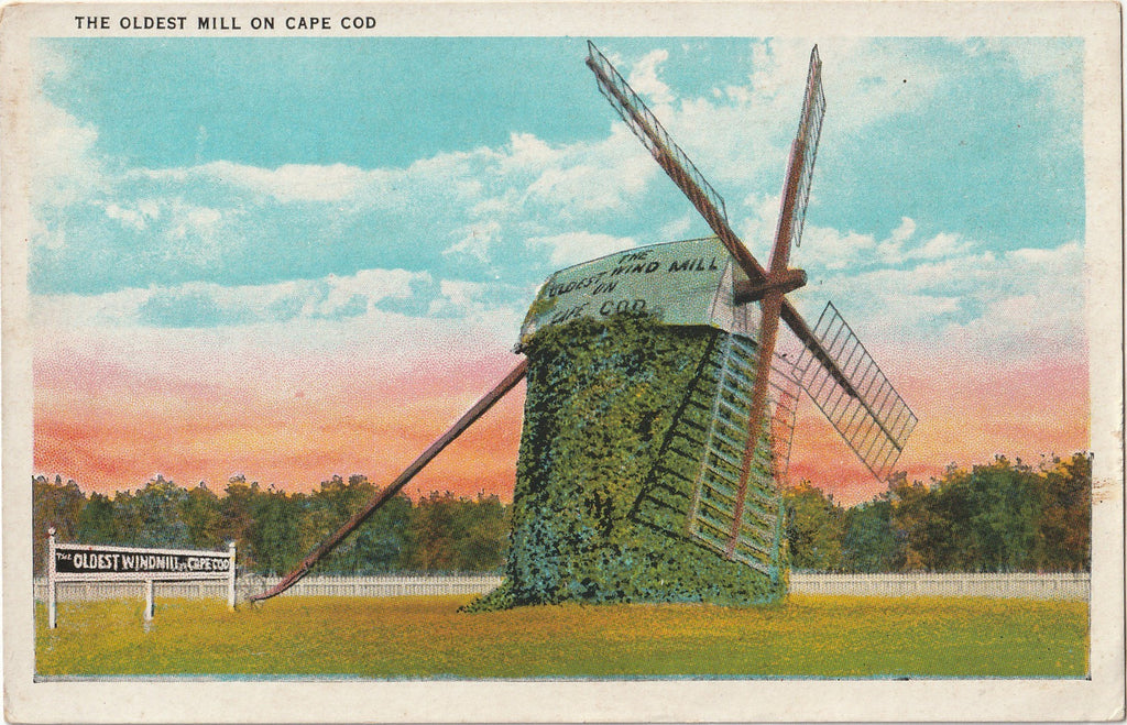 The Oldest Mill on Cape Cod, Massachusetts - Postcard, c. 1930s