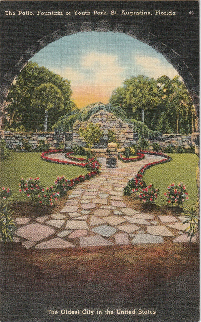 The Patio, Fountain of Youth Park - St. Augustine, FL - Postcard, c. 1950s