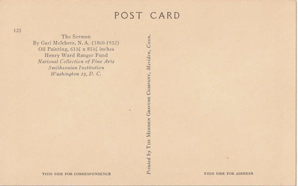 The Sermon - Gari Melchers - Postcard, c. 1930s