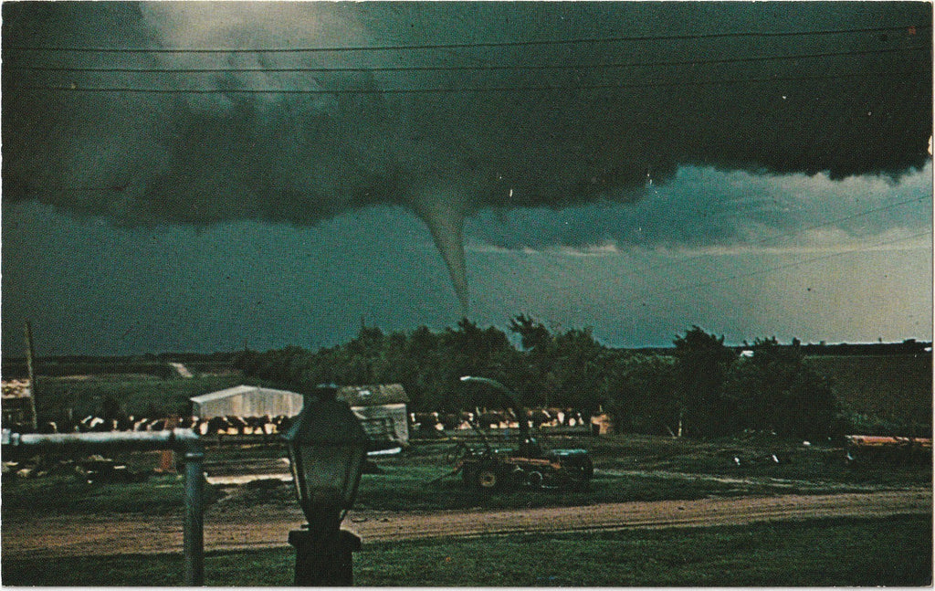 The Tornadic Sky - Natural Disaster - Lyons, Kansas - Postcard, c. 1960s