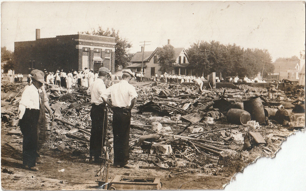 Tornado Came Straight Through Town - Natural Disaster - RPPC, c. 1910s