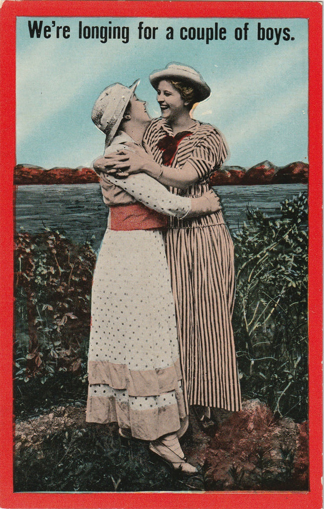 We're Longing For A Couple of Boys - Edwardian Girlfriends - Postcard, c. 1900s