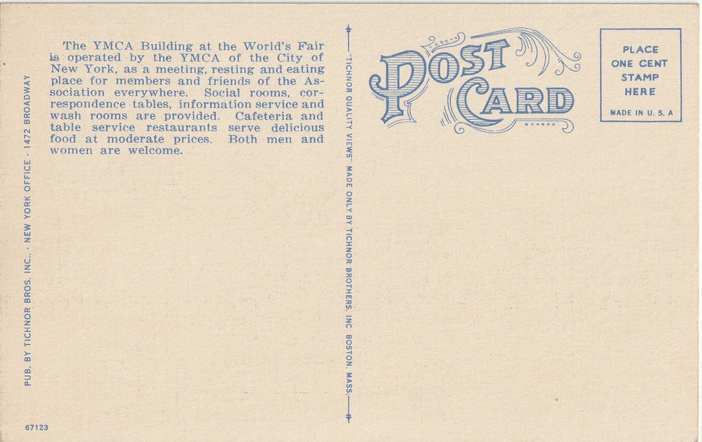World's Fair Building of the YMCA - New York City - Postcard, c. 1930s
