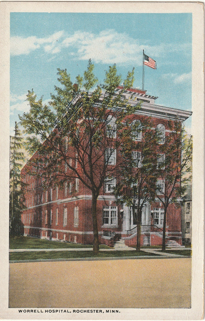 Worrell Hospital - Rochester, MN - Postcard, c. 1920s