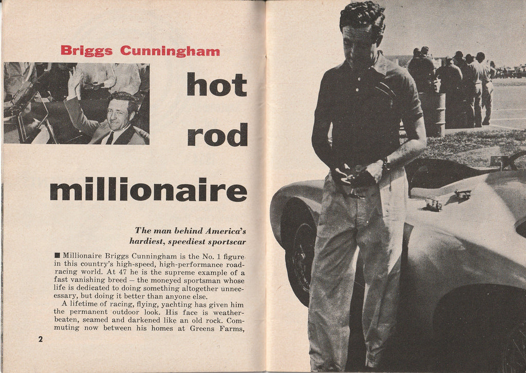 YOU Can Hit Uranium - Hot Rod Millionaire Briggs Cunningham - BOLD Magazine - September, 1954 - Main Article