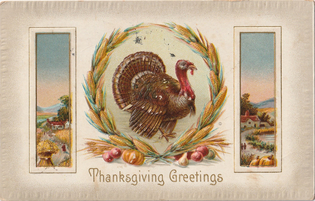 Thanksgiving Day Greetings - SET of 5 - Postcards, c. 1910s