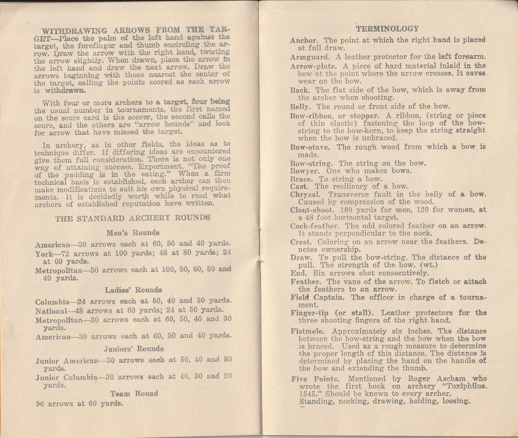 A Handbook of Archery - Indian Archery & Toy Corp. - Evansville, IN - Booklet, c. 1940s Page 6-7