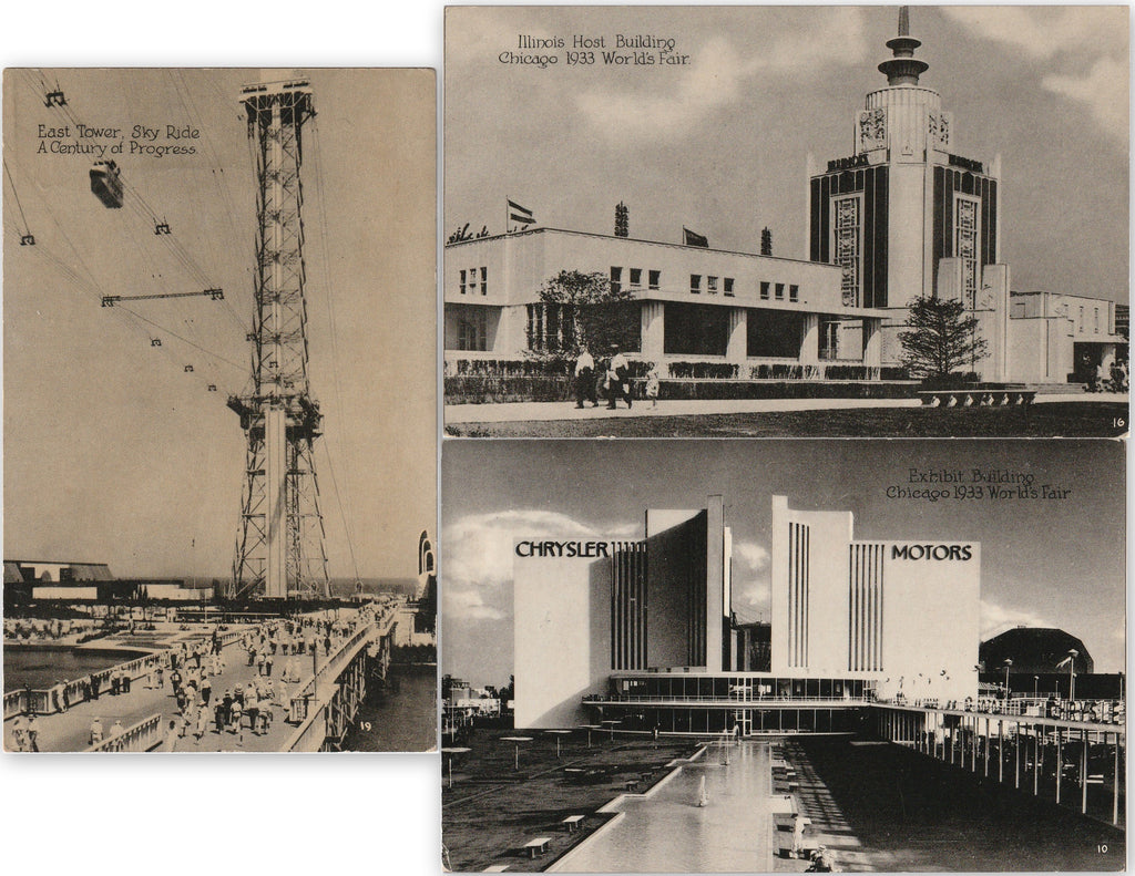 1933 Chicago World's Fair Postcards SET