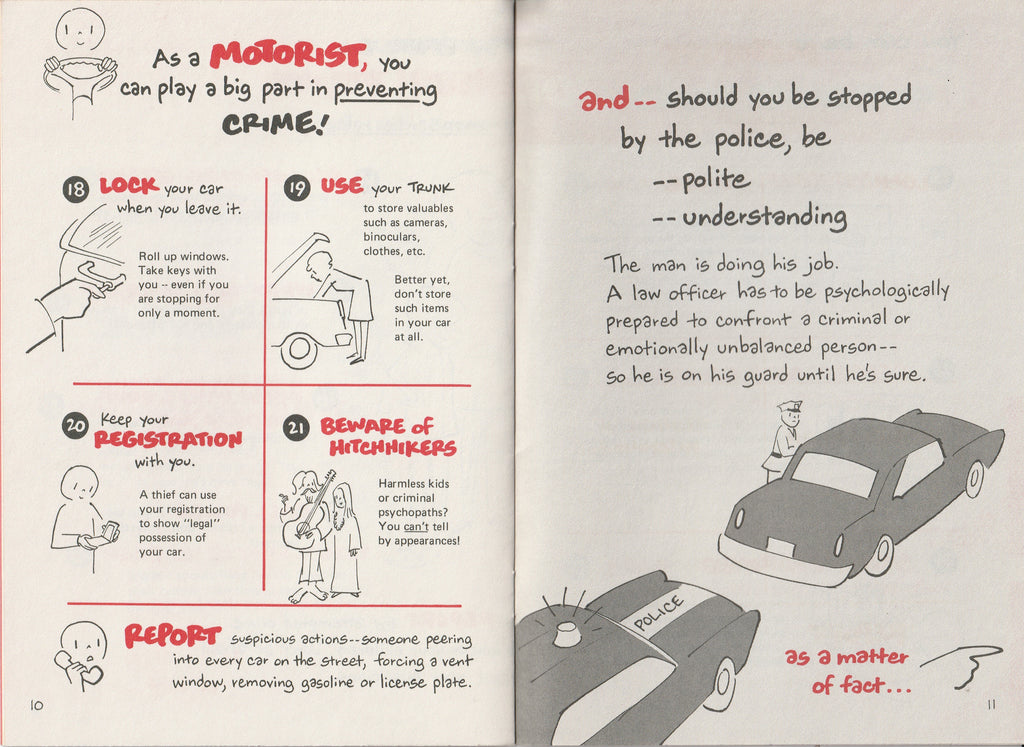 30 Ways You Can Prevent Crime - A Scriptographic Booklet, c. 1977  Pg. 10-11